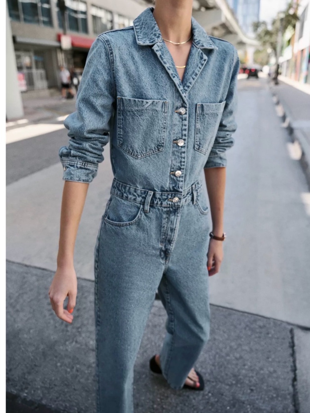 Zara‎ denim utility jumpsuit Size Size S - Picture 3 of 15